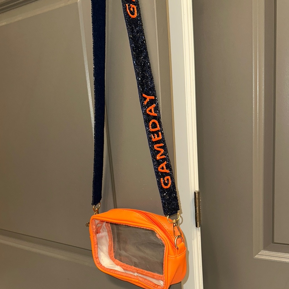 Auburn color Clear Crossbody Bag with Strap